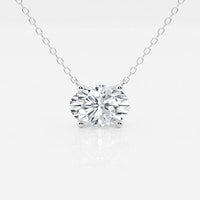 2.00 CTW AGI Certified Oval Lab Grown Diamond Solitaire Pendant -