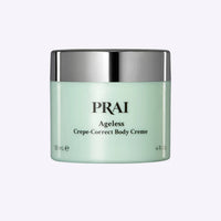 PRAI Beauty Ageless Crepe-Correct Body Creme 120ml bottle with cream visible on lid