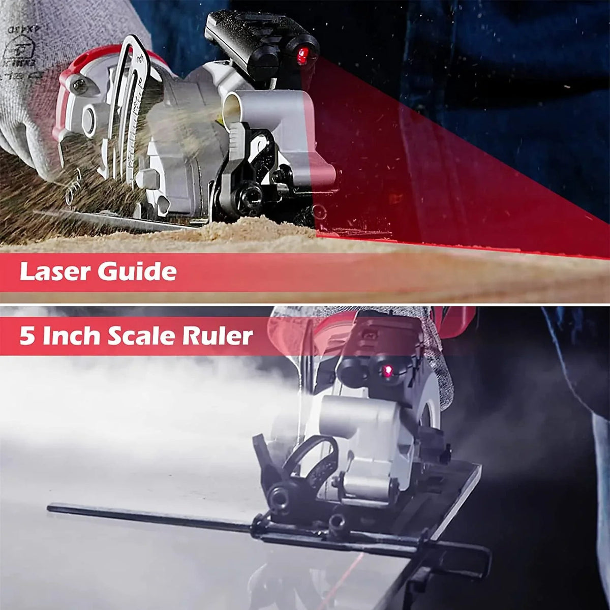 Cordless mini circular saw with a 4.0Ah battery and charger, designed for precise cutting in tight spaces.
