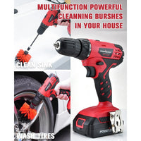 Side angle view of cordless drill driver showing trigger, handle, and battery pack.