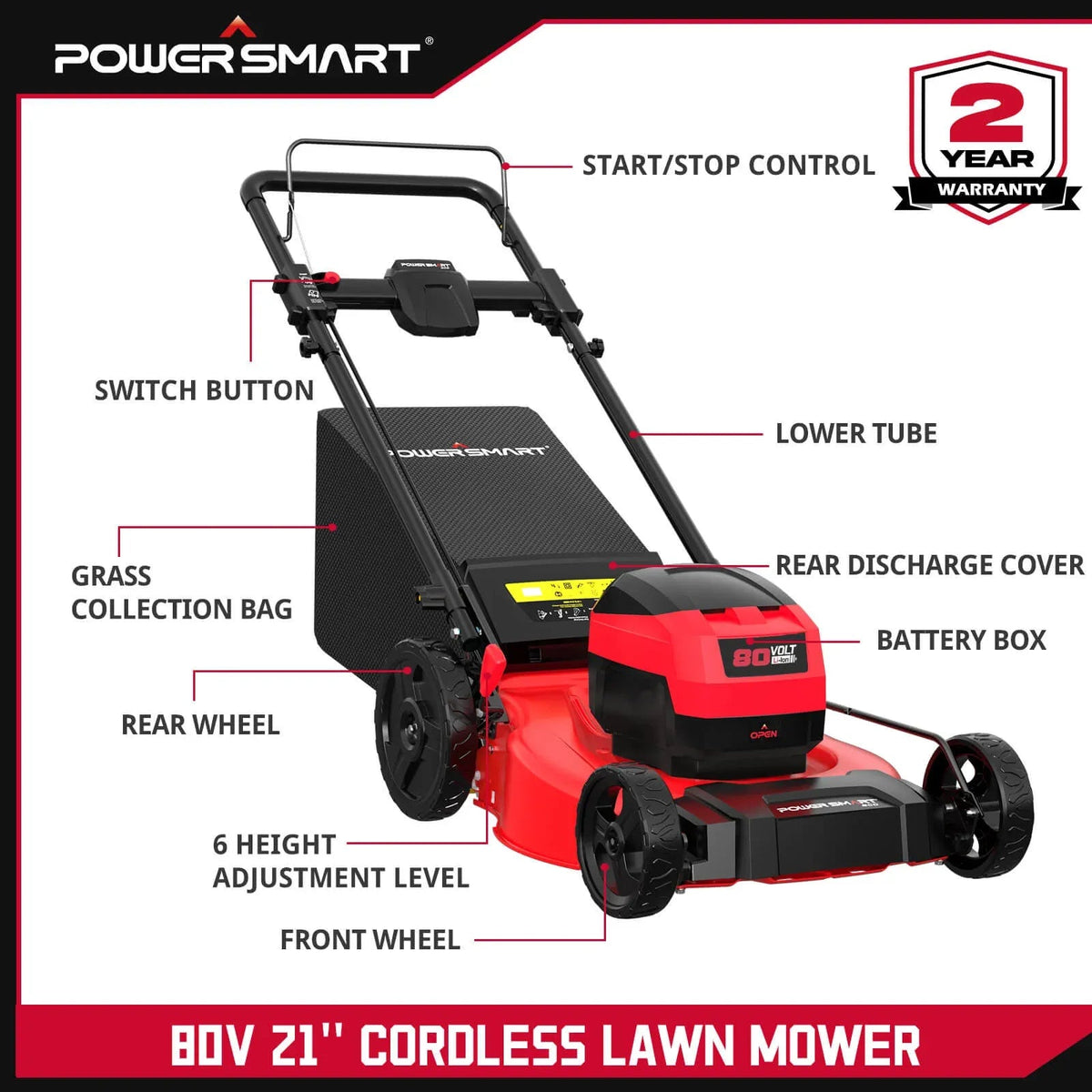 Close-up of lawn mower's handle and controls for easy operation.