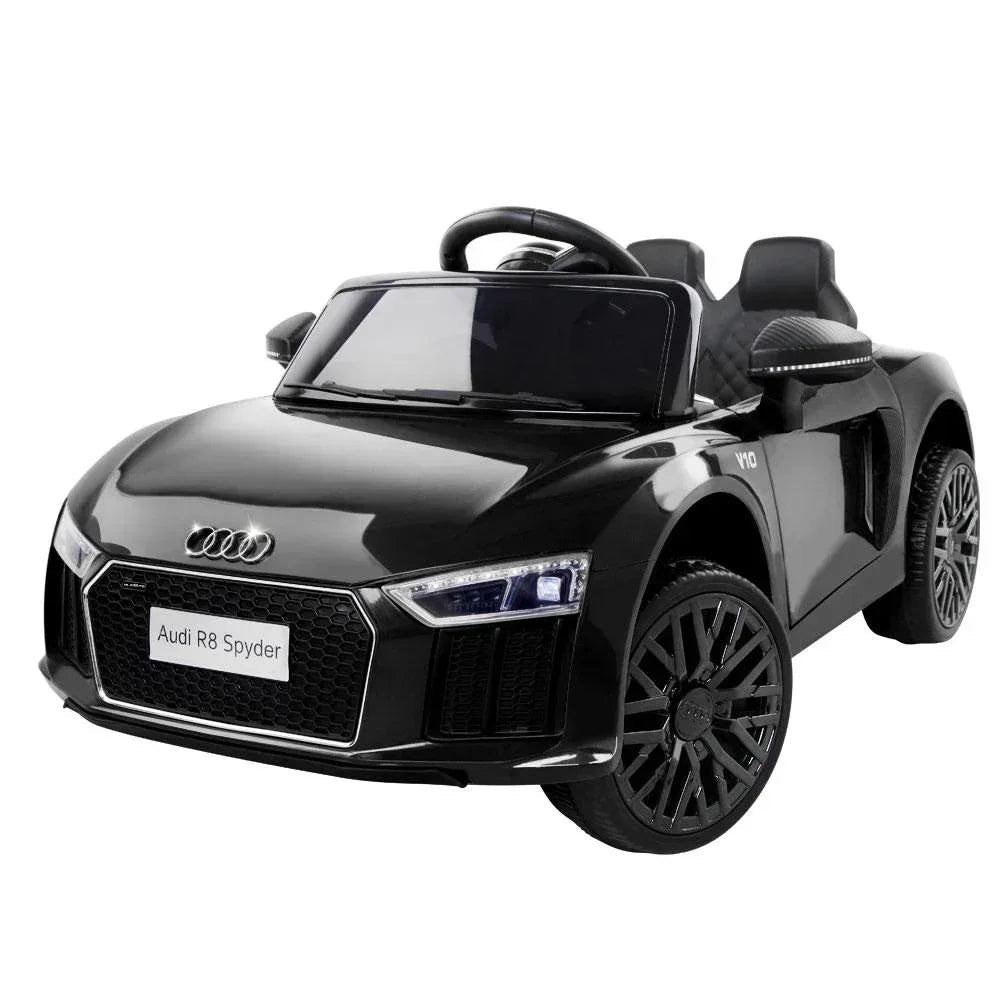 Kids Ride On Car Audi R8 Licensed Electric 12V Black - Snagva