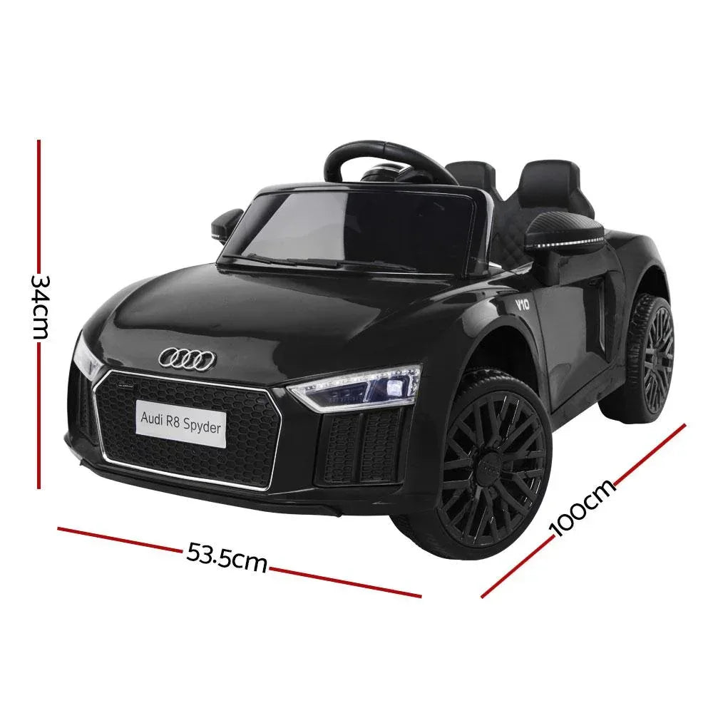Kids Ride On Car Audi R8 Licensed Electric 12V Black - Snagva