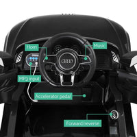 Kids Ride On Car Audi R8 Licensed Electric 12V Black - Snagva
