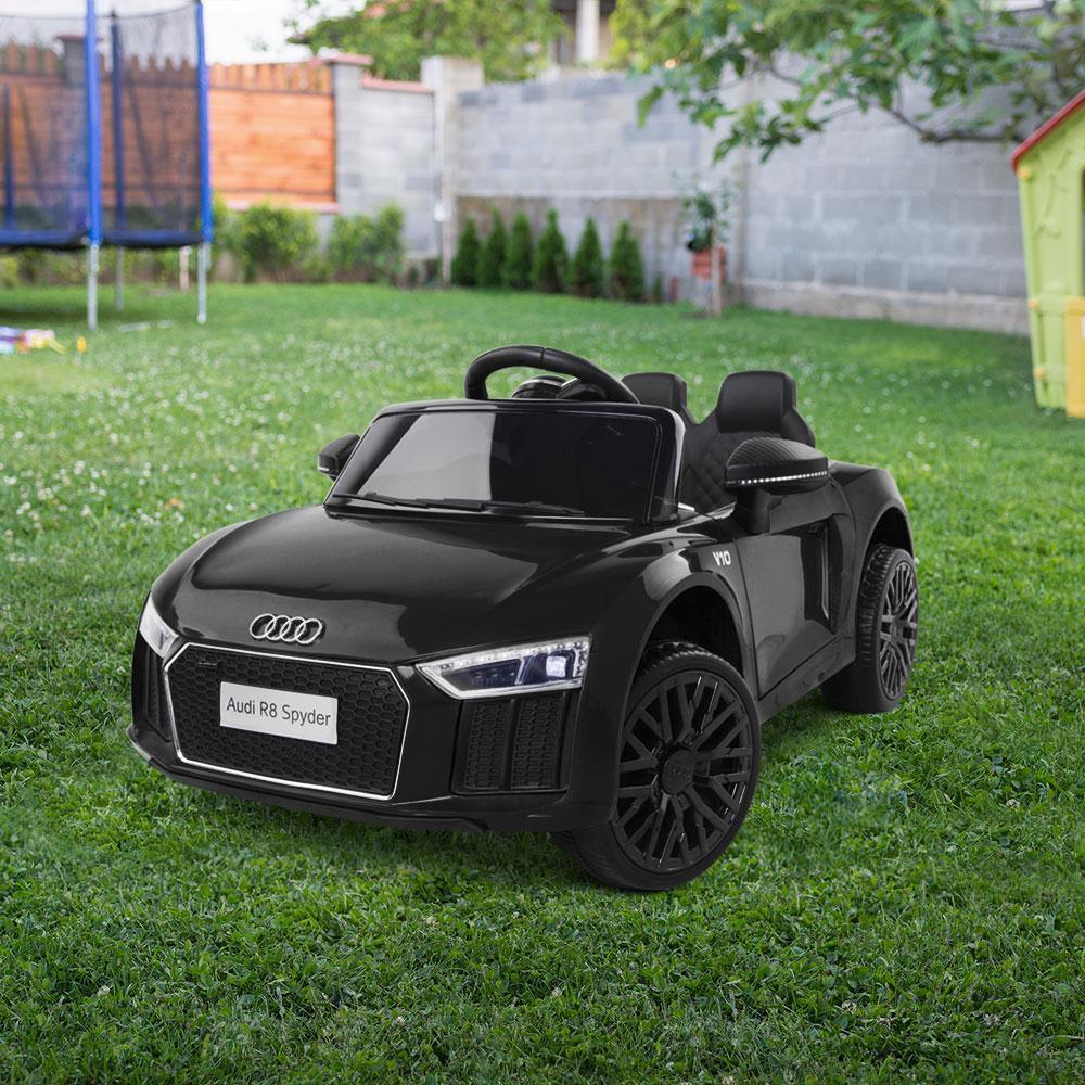 Kids Ride On Car Audi R8 Licensed Electric 12V Black - Snagva