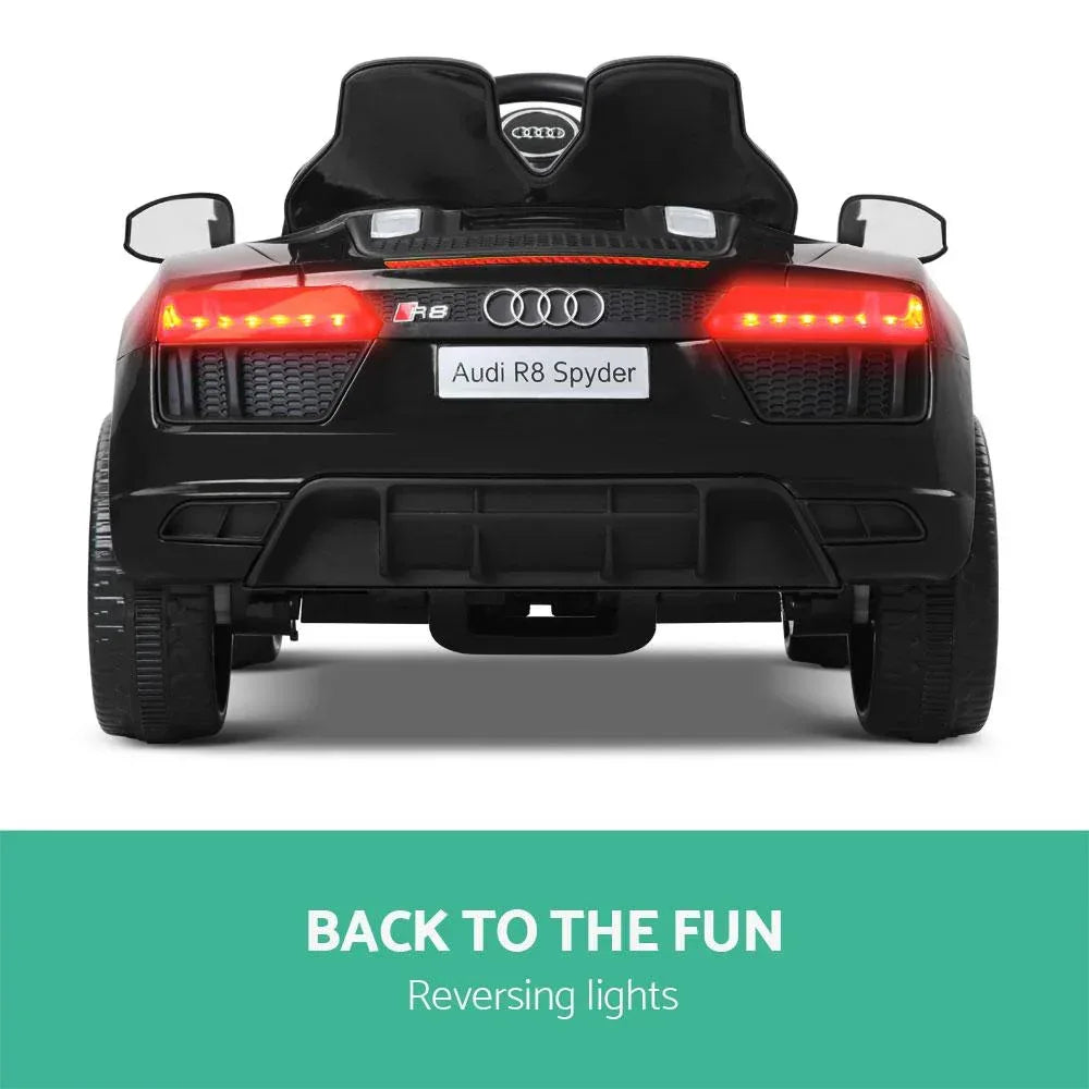 Kids Ride On Car Audi R8 Licensed Electric 12V Black - Snagva