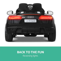 Kids Ride On Car Audi R8 Licensed Electric 12V Black - Snagva