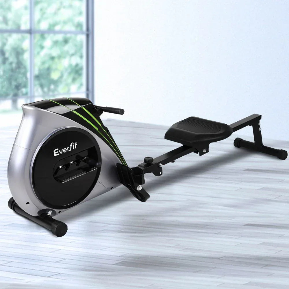 Everfit Rowing Machine folded for storage, compact and space-saving design