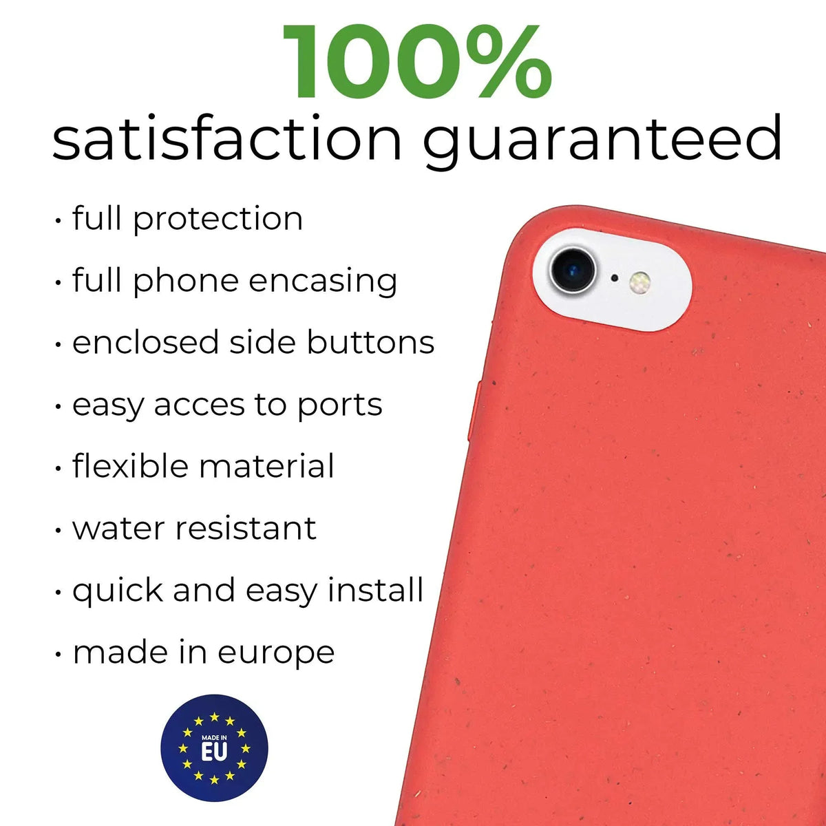 Biodegradable Personalized Phone Case - Red - Snagva