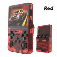 Game console packaging box displaying EW Green R36S branding and product image