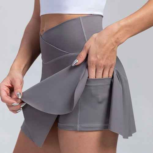Women Pleated Tennis Skirt with Pockets Shorts Athletic Skirts