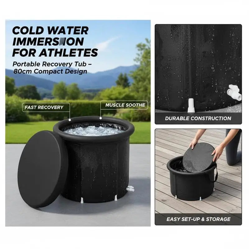 Ice bath tub durable construction and easy setup features