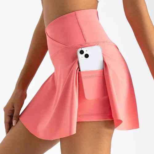 Women Pleated Tennis Skirt with Pockets Shorts Athletic Skirts