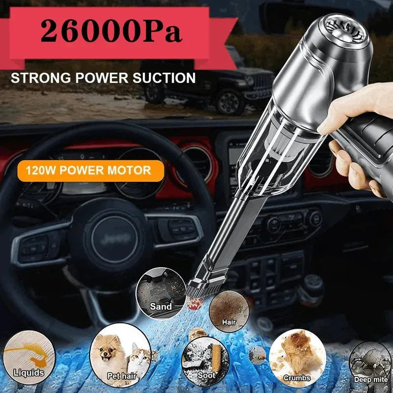 Car Vacuum Cleaner 26000PA Strong Suction Wireless Portable Vacuum - Snagva