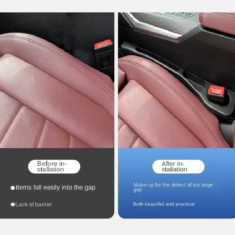 Red leak-proof crevice filling strip installed in a car seat gap for Toyota
