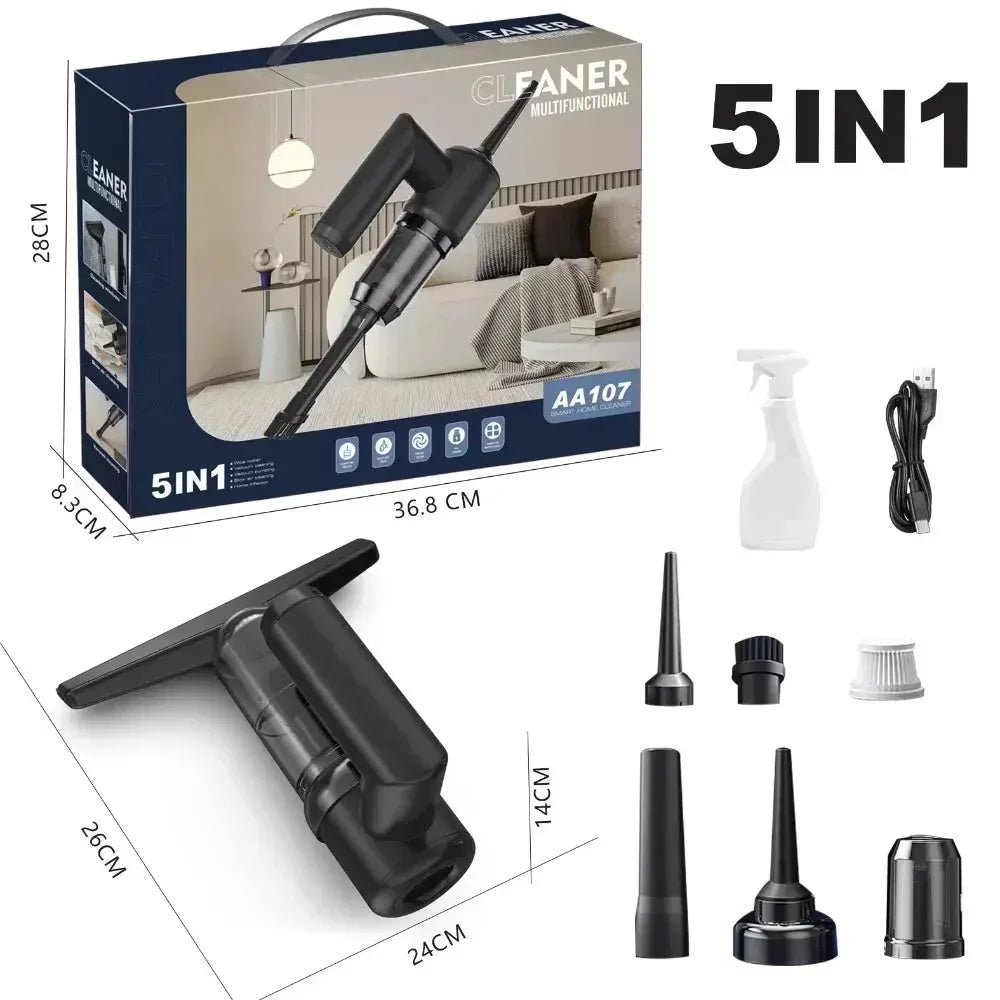 Car Vacuum Cleaner 5 in1 Lightweight Force Tool Machine for Bathroom - Snagva