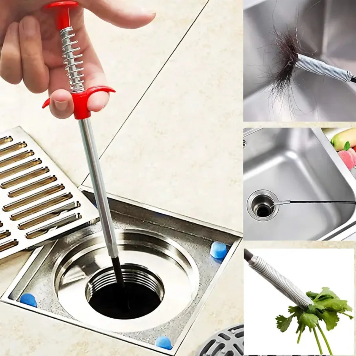 flexible drain hair remover tool for sink shower and bathtub clogs