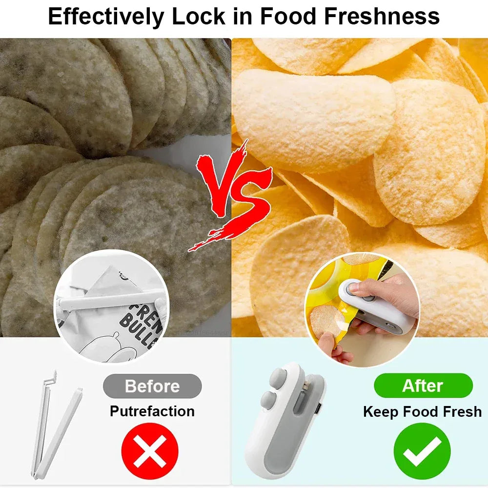 Mini Heat Bag Sealing Machine Package Sealer Bags Plastic Food Sealer