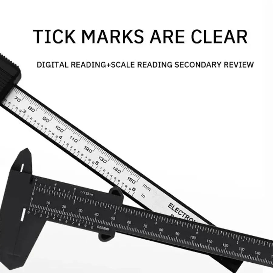 Digital vernier caliper in hand demonstrating ease of use and portability.