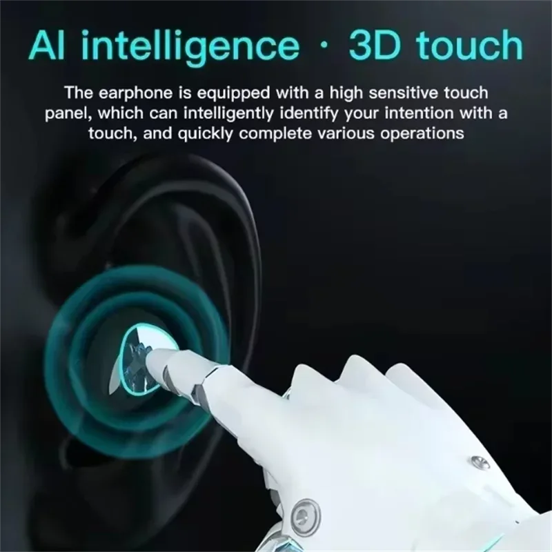 M10 Bluetooth headphones displayed with charging case and USB charging cable