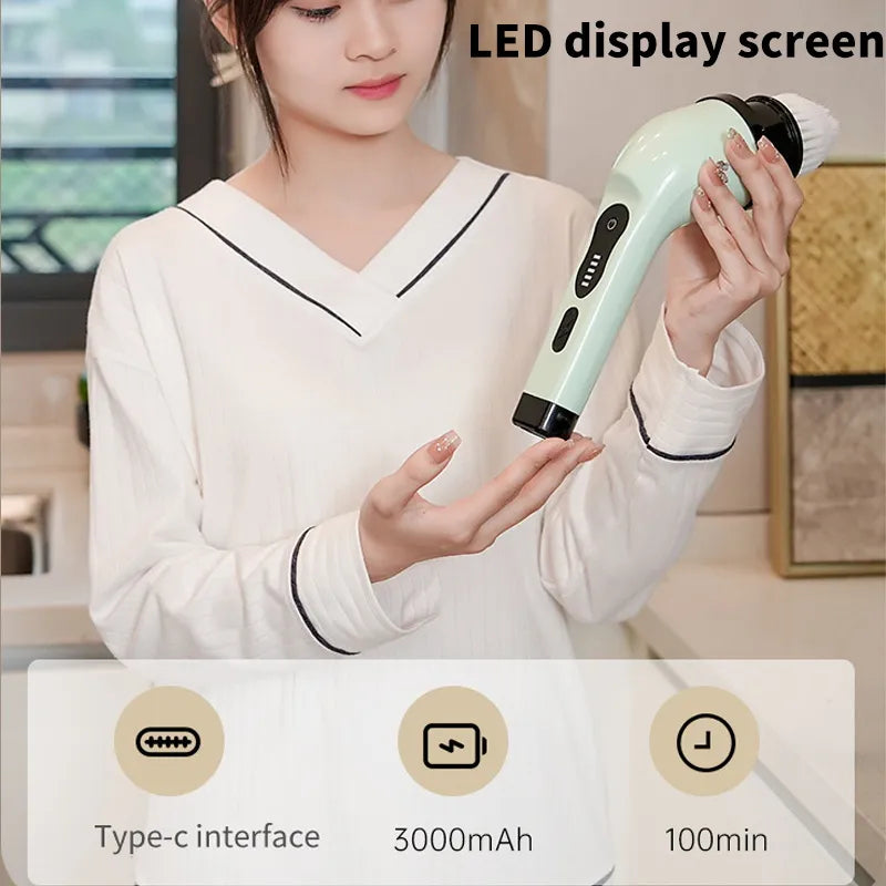 Snagva Wireless Electric Cleaning Brush – LED digital battery display