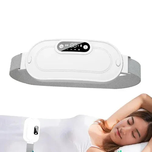 Folded portable heating pad highlighting soft fabric texture and adjustable straps.
