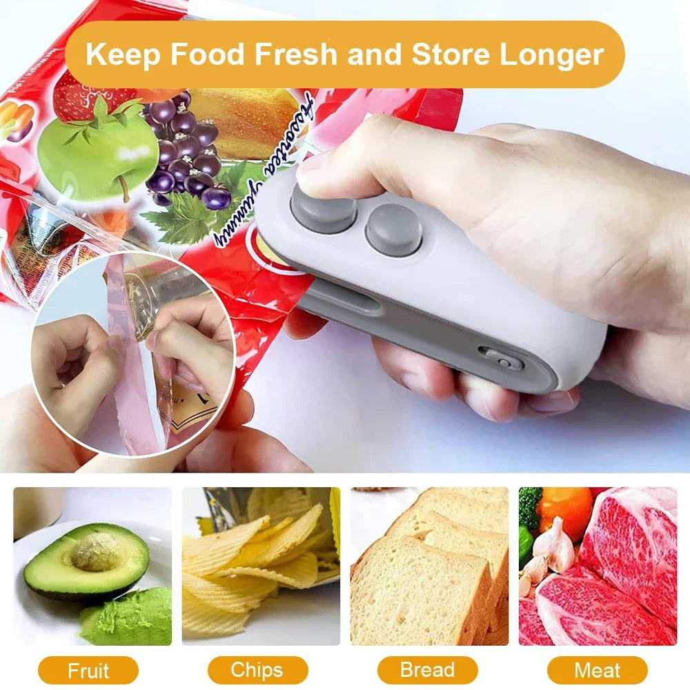 Mini Heat Bag Sealing Machine Package Sealer Bags Plastic Food Sealer