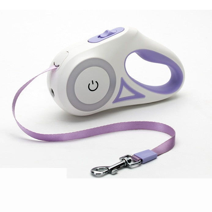 Automatic Retractable Lighting Dog Leash by Snagva - full leash with LED light