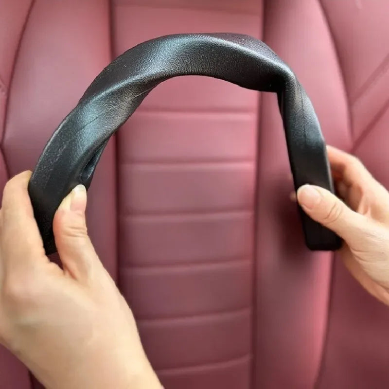 Installed black sealing strip filling gap between car seat and center console in a Toyota