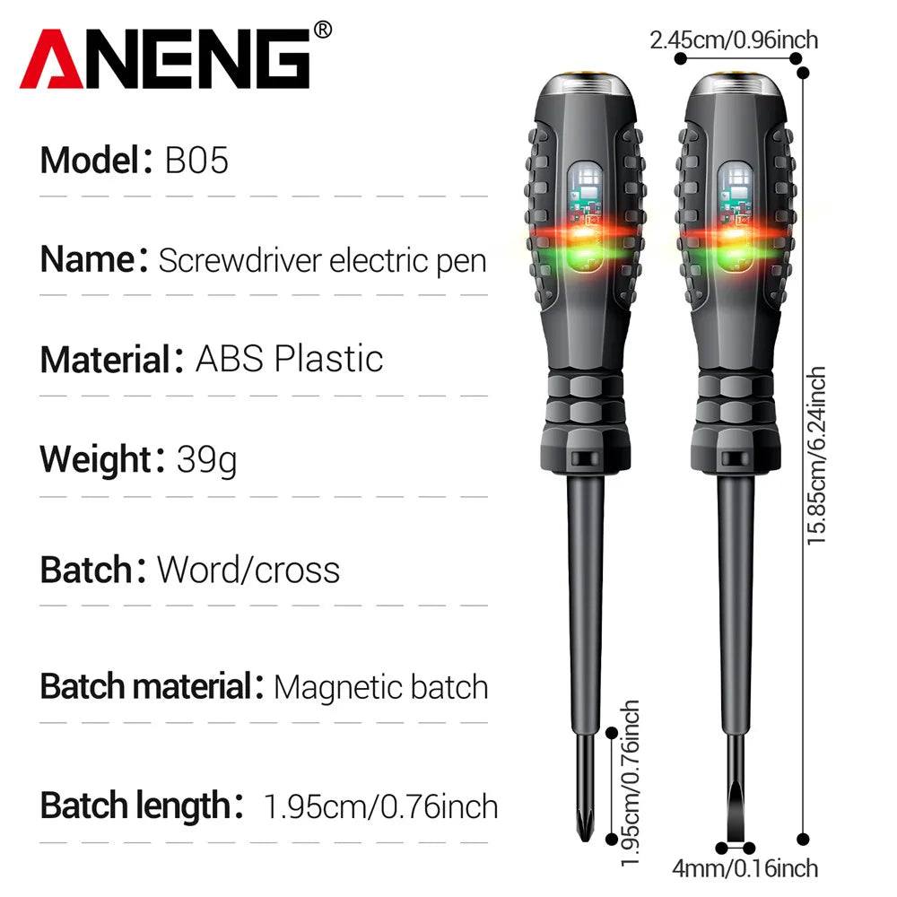 Metal cap of ANENG B05 screwdriver showing compact design and build quality.