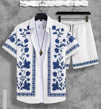 Hawaiian resort wear men beach shorts set