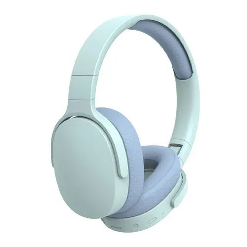 Front view of black over-ear Bluetooth headphones with padded headband and large ear cushions.