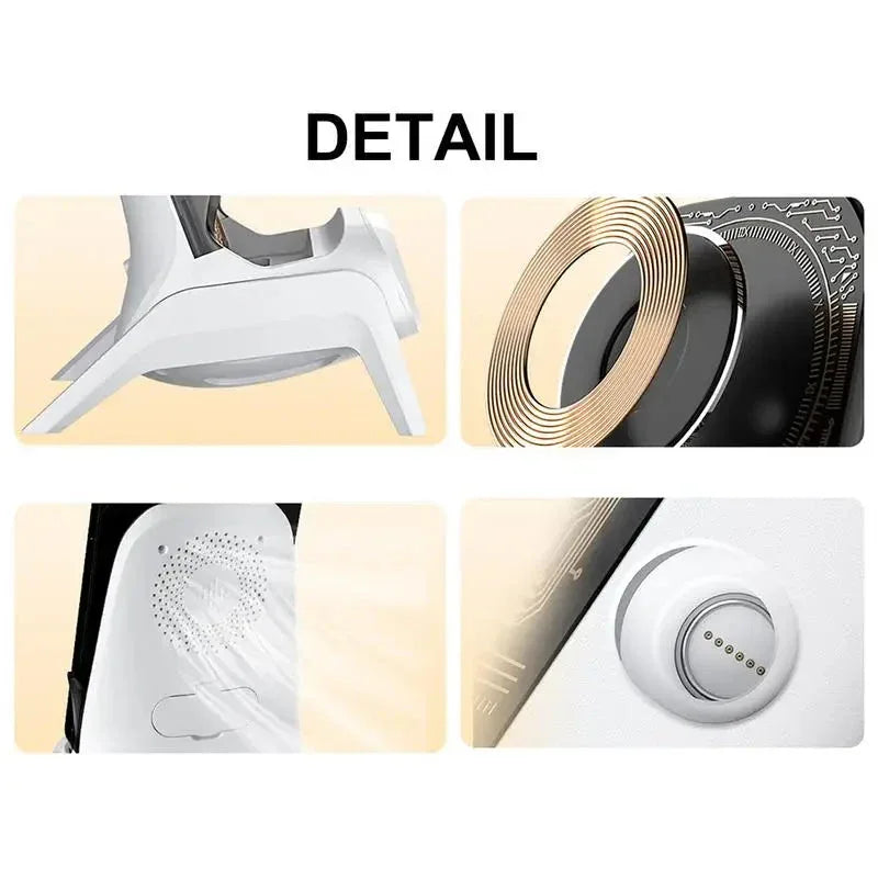 Front view of maroon mini chair wireless phone charger showing charging surface.