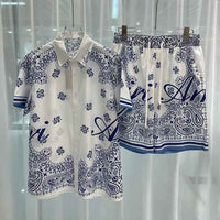 Men vacation casual beach shorts set