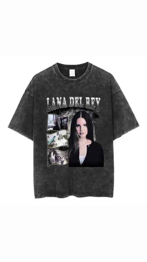 Gothic Rose Letter Print Vintage Washed Oversized T-Shirt