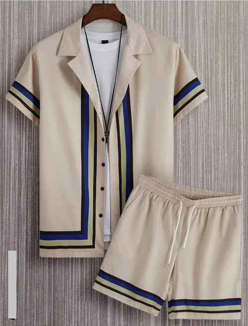 Hawaiian resort wear men beach shorts set