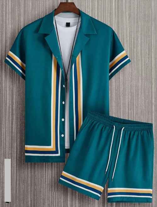 Hawaiian resort wear men beach shorts set