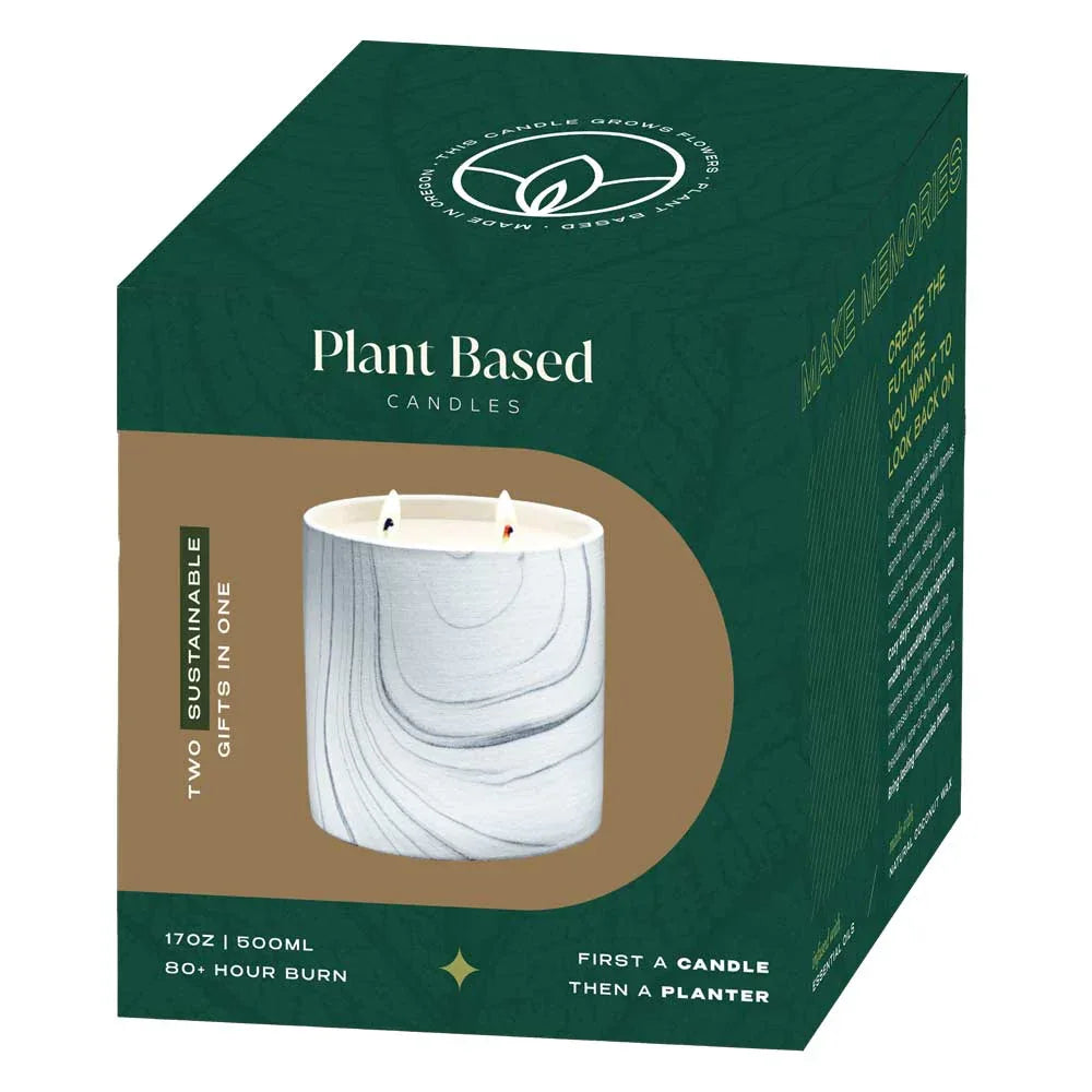 Single white box packaging for the Candle of the Month Club with minimalist design on a clean background.