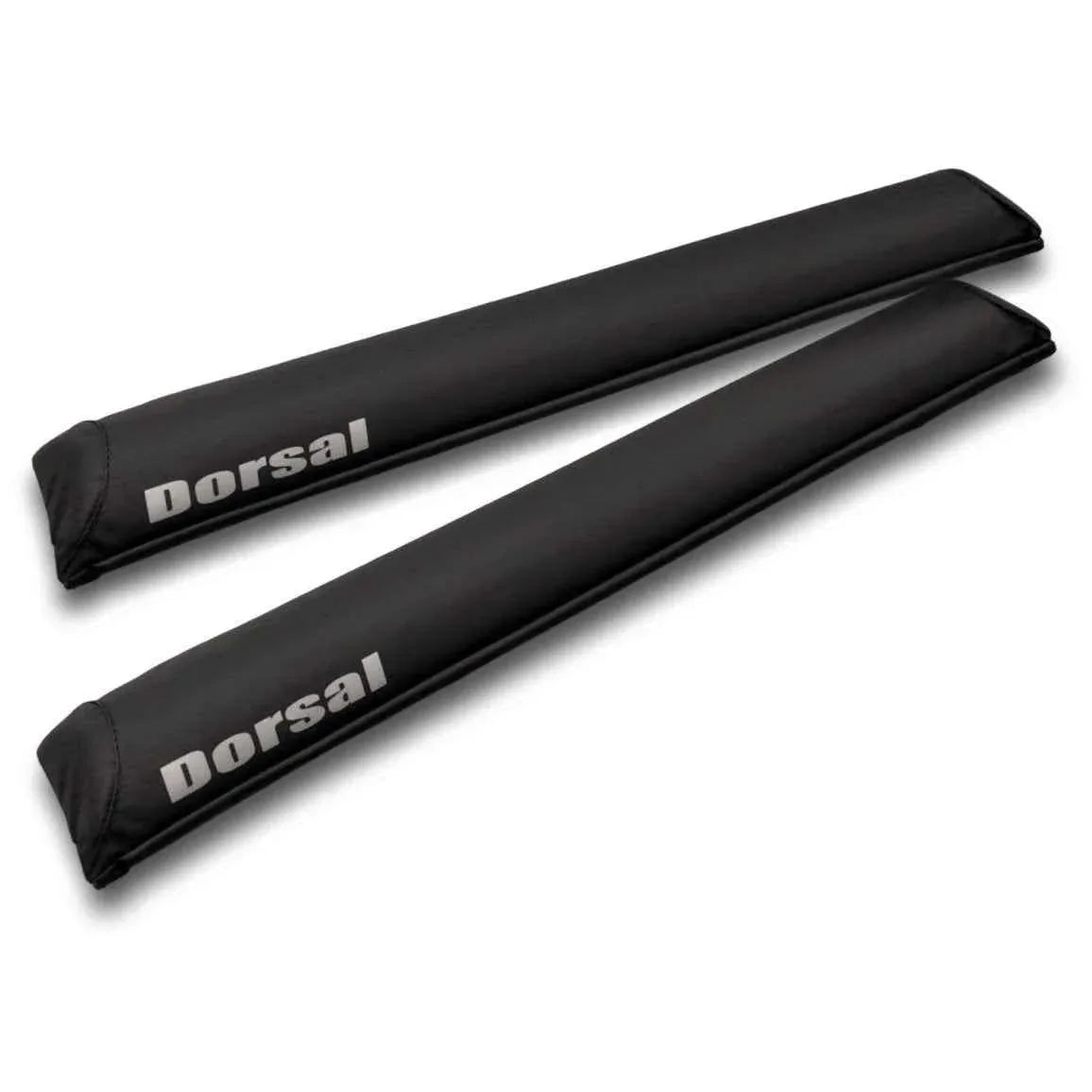 Two DORSAL Aero roof rack pads laid flat showing yellow and black surface texture.