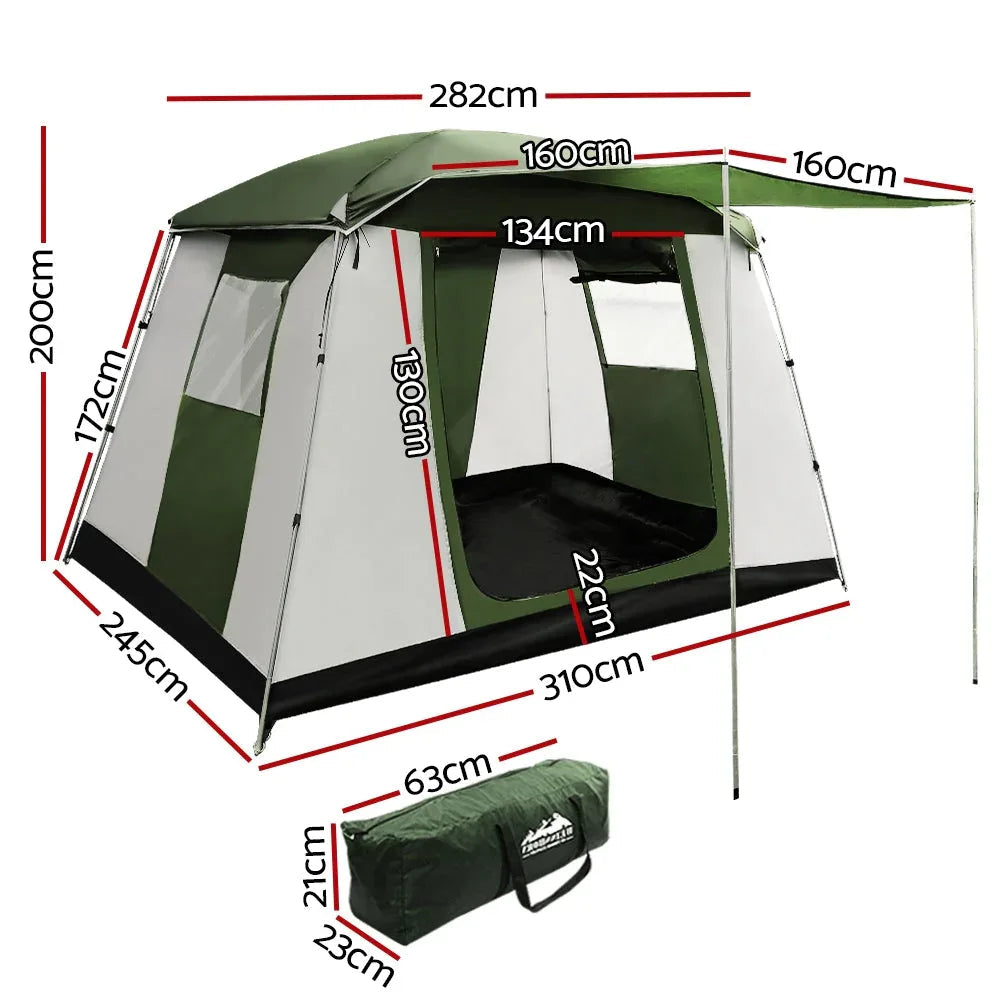 Close-up of the Weisshorn camping tent fabric and structure highlighting Ventilation features.