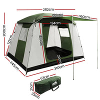 Close-up of the Weisshorn camping tent fabric and structure highlighting Ventilation features.