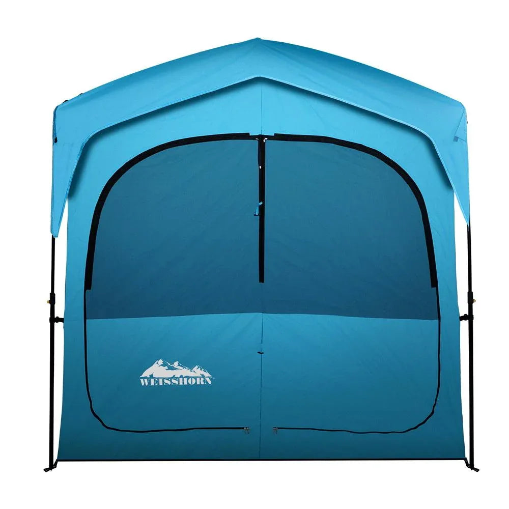 Interior view of Weisshorn pop-up tent featuring silver-lined walls for brightness and a large storage pocket.