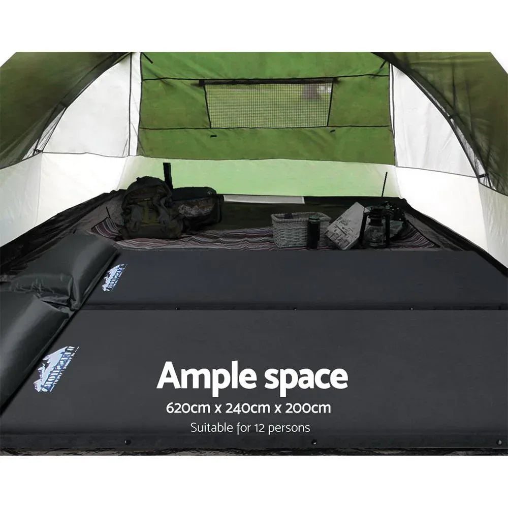 Mesh window detail showing ventilation feature of the 12-person Weisshorn dome tent.