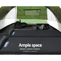 Mesh window detail showing ventilation feature of the 12-person Weisshorn dome tent.