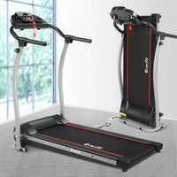 Digital display showing workout metrics like time, speed, and distance.