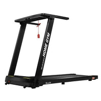 Folded Everfit Electric Treadmill demonstrating compact storage design.