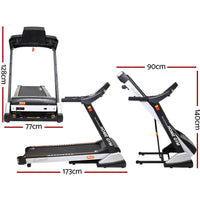 Side view of the Everfit Electric Treadmill highlighting incline feature and sturdy frame