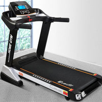 Overhead perspective of Everfit treadmill displaying belt width and running surface