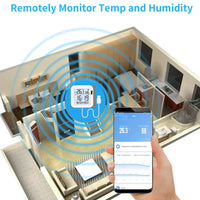Close-up of smart sensor USB power connection and compact design detail.
