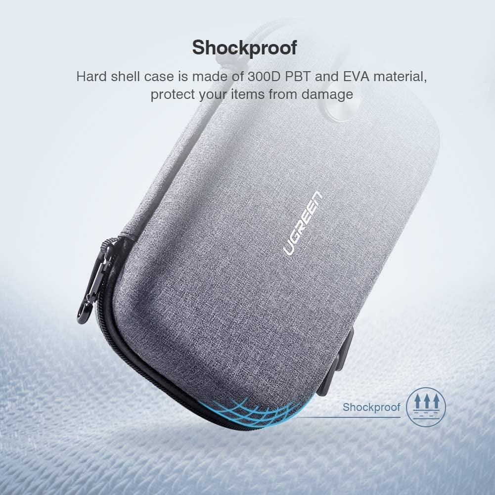 UGREEN black travel storage bag zipped up, designed for organizing gadgets and accessories.